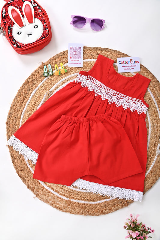 Summer Blossom Cotton Dress with Shorts