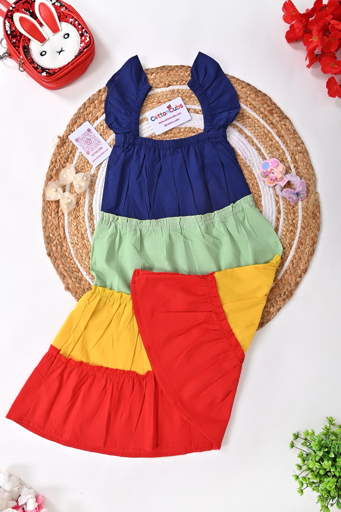 Rainbow Tiered Frock – Multi-Color Magic