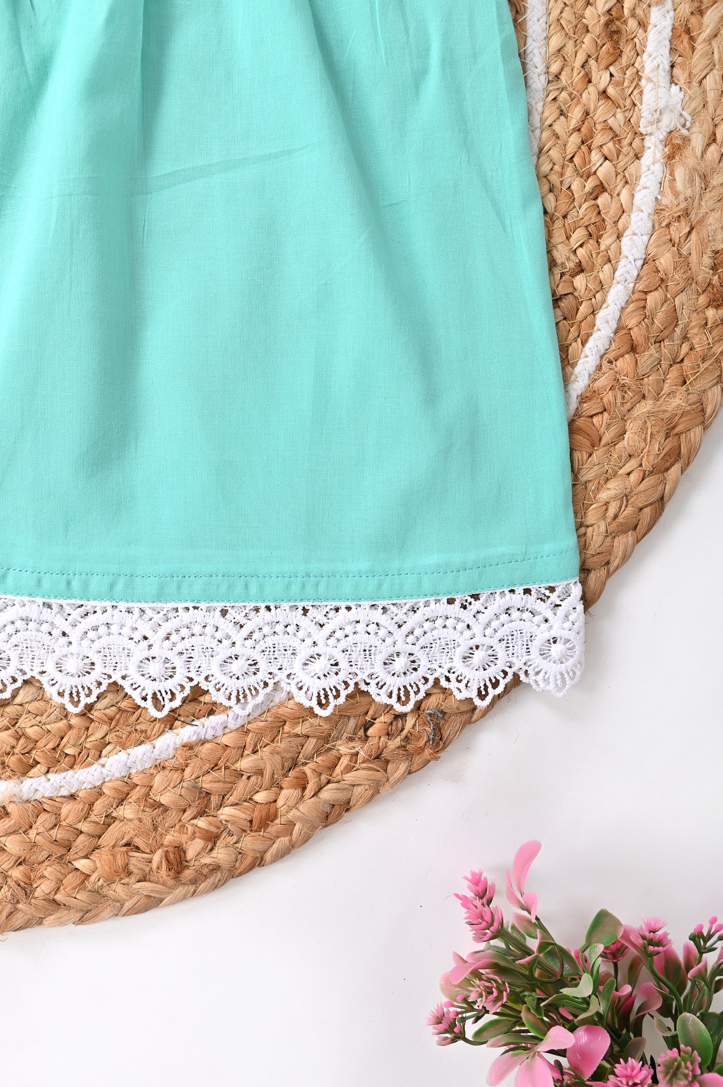 Summer Blossom Cotton Dress with Shorts